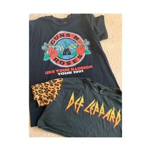 Guns & Roses + Def Leppard T-shirt Bundle
